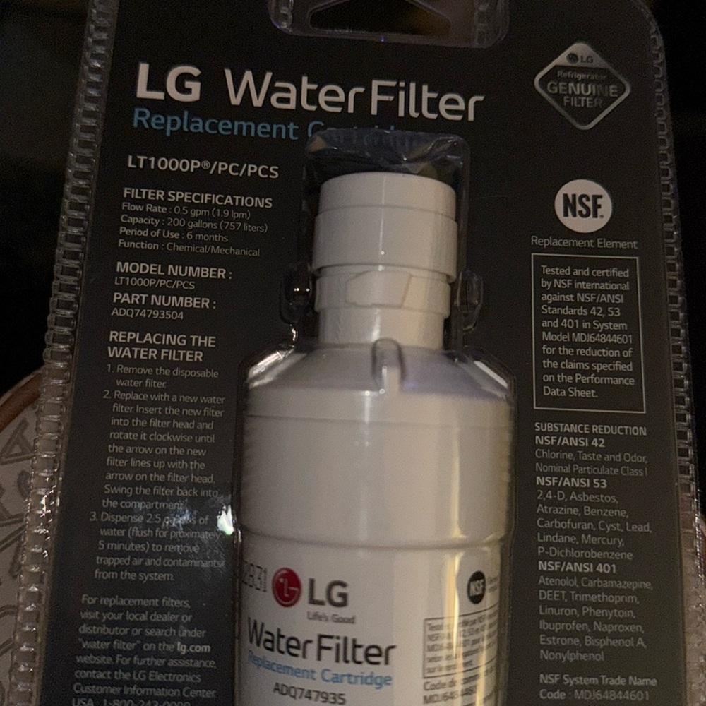New aka NWT - LG water filter replacement cartridge number LT1000P/PC/PCS